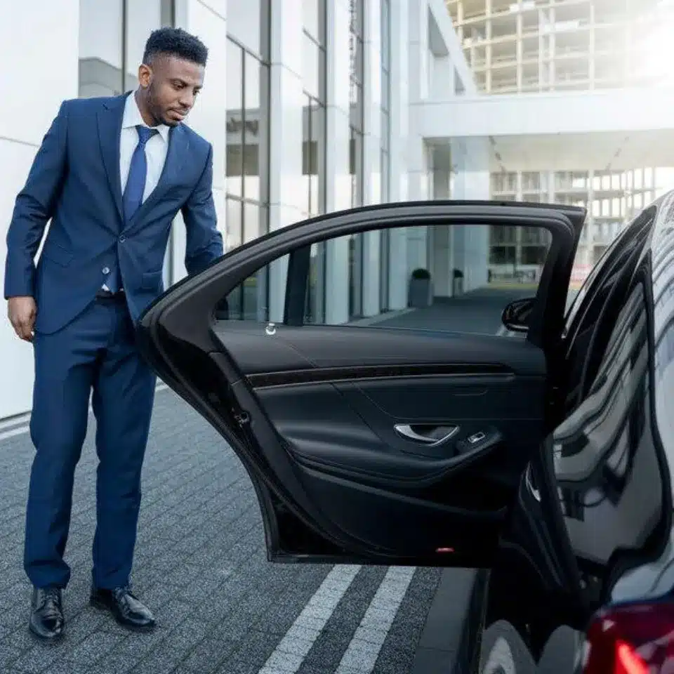 opening door for customer