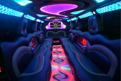 Aesthetic interior of a concert limousine in Tennessee