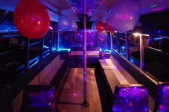 coach with birthday decorations