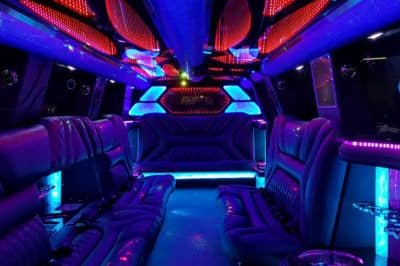 colorful limo interior